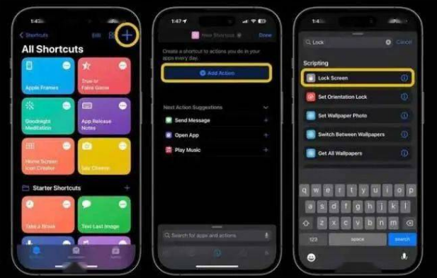 泸西苹果14锁屏维修店分享iPhone14升级iOS16.4后如何创建锁屏快捷方式 
